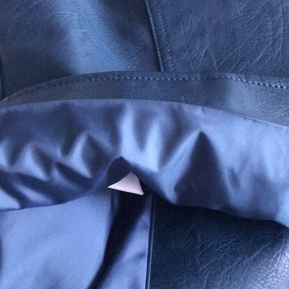 ✨Sold✨Faux Leather Zip Up Vest Med Joe Fresh Stone Blue In Colour - Picture 10 of 12